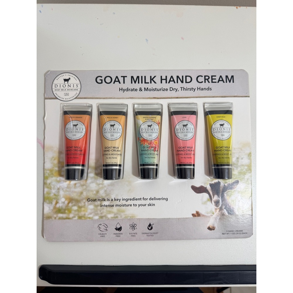 Dionis Hand Cream Set Unisex 5oz Multicolor NEW Goat Milk Moisturizing Gift Set